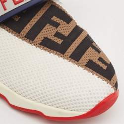 Fendi Multicolor Knit Fabric Rockoko Sneakers Size 37.5