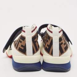 Fendi Multicolor Knit Fabric Rockoko Sneakers Size 37.5