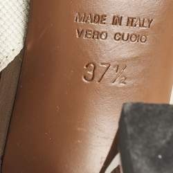 Fendi Multicolor Zucca Mesh and Leather Colibri Pumps Size 37.5