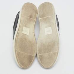 Fendi Black Leather Rocko Click Slip On Sneakers Size 38