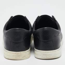Fendi Black Leather Rocko Click Slip On Sneakers Size 38
