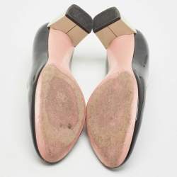 Fendi Black Patent Leather Eloise Round Toe Pumps Size 39.5