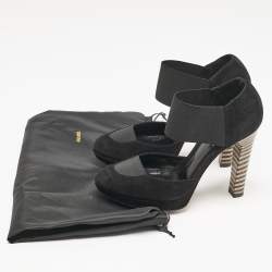Fendi Black Suede and Elastic Band D'orsay Pumps Size 36