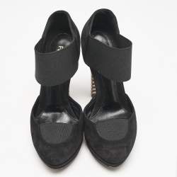 Fendi Black Suede and Elastic Band D'orsay Pumps Size 36