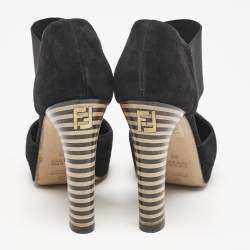 Fendi Black Suede and Elastic Band D'orsay Pumps Size 36
