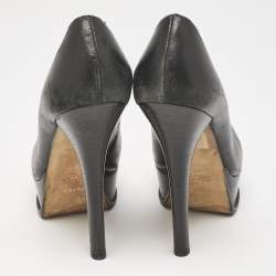 Pre Owned Fendi Black Leather Fendista Platform Pumps Size 38