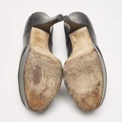 Pre Owned Fendi Black Leather Fendista Platform Pumps Size 38