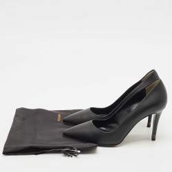 Fendi Black Leather Pointed Toe Pumps Size 35.5