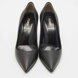 Fendi Black Leather Pointed Toe Pumps Size 35.5