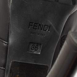 Fendi Black Leather Lace Up Ankle Length Boots Size 36