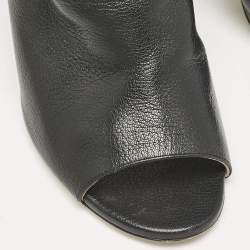 Fendi Black Leather F Logo Mules Size 39.5
