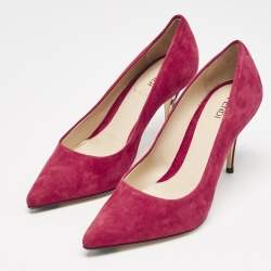 Fendi Magenta Pink Suede Pointed Toe Pumps Size 36