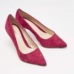 Fendi Magenta Pink Suede Pointed Toe Pumps Size 36