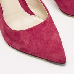 Fendi Magenta Pink Suede Pointed Toe Pumps Size 36