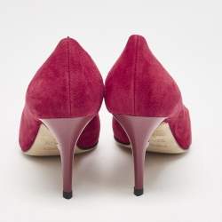 Fendi Magenta Pink Suede Pointed Toe Pumps Size 36