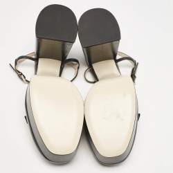 Fendi Black Leather Promenade Platform Sandals Size 37