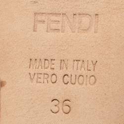 Pre Owned Fendi Pink/Green Mesh Embellished Peep Toe Slingback Pumps Size 36