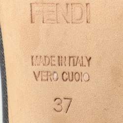 Fendi Black/Beige Mesh and Suede Platform Booties Size 37