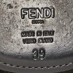 Fendi Multicolor Nubuck Leather and Velvet Mules Size 39