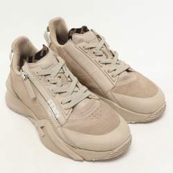 Fendi Beige Suede Flow Sneakers Size 37