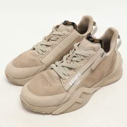 Fendi Beige Suede Flow Sneakers Size 37