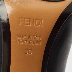 Fendi Black Leather Studded Ankle Boots Size 36
