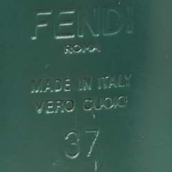 Fendi Grey Leather Chameleon Ankle Strap Sandals Size 37