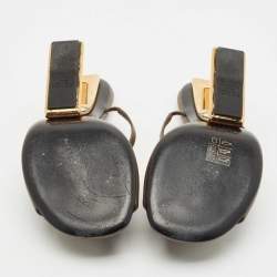 Fendi Brown Leather Fendi First Slide Sandals Size 39.5