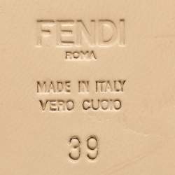Fendi Multicolor Knit Fabric Criss Cross Bow Flat Slides Size 39