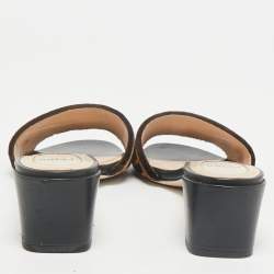 Fendi Brown Zucca Velvet Slide Sandals Size 38.5