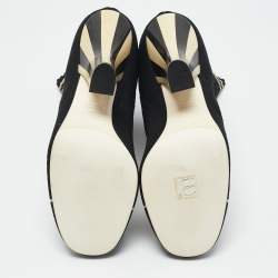 Fendi Black Knit Fabric Pearl Embellished Sock Ankle Boots Size 40