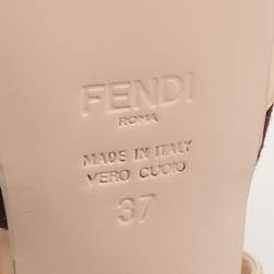 Fendi Multicolor Patent Leather and Suede Ankle Strap Sandals Size 37