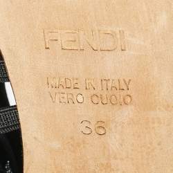 Fendi Black Elastic and Jersey Strappy Sandals Size 36