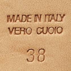 Fendi Red/Beige Suede And Elastic Strappy Sandals Size 38