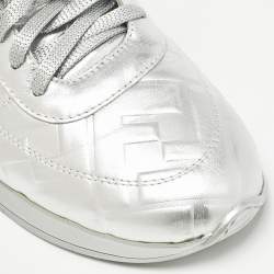 Fendi X Nicki Minaj Silver Laminated Leather High Top Sneakers 38.5