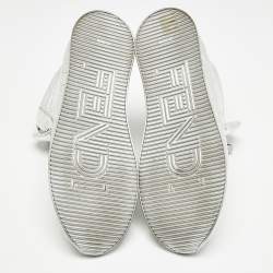 Fendi X Nicki Minaj Silver Laminated Leather High Top Sneakers 38.5