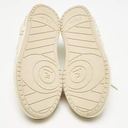 مملوكة مسبقًا Fendi Two Tone Leather and Suede Logo FF Match Low Top Sneakers Size 39