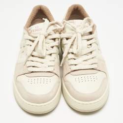 مملوكة مسبقًا Fendi Two Tone Leather and Suede Logo FF Match Low Top Sneakers Size 39