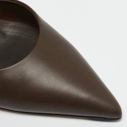 Pre Owned Fendi Brown Leather Fendi First Slingback Pumps Size 40