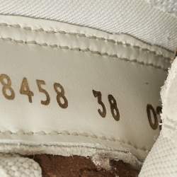 Fendi Beige Mesh and Suede Flow Sneakers Size 38
