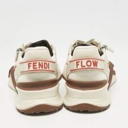 Fendi Beige Mesh and Suede Flow Sneakers Size 38