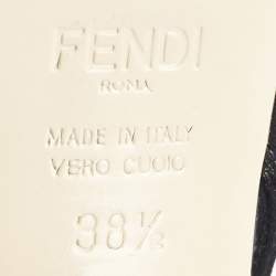 Fendi Navy Blue/Black Zucca Velvet Colibri Pointed Toe Slingback Pumps Size 38.5