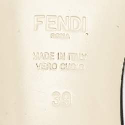 Fendi Black/Brown Zucca Velvet Slide Sandals Size 39