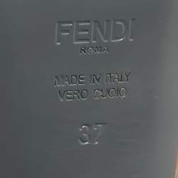Fendi Brown Leather Duo Platform Sandals Size 37