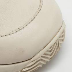 Fendi White Zucca Fabric and Leather Flow Low Top Sneakers Size 37