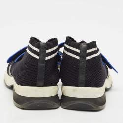 Fendi Black Knit Fabric Rockoko Low Top Sneakers Size 38