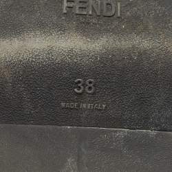 Fendi Black Knit Fabric Rockoko Low Top Sneakers Size 38
