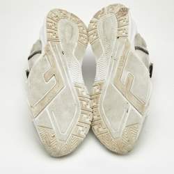 Fendi White Mesh and Suede Flow Sneakers Size 41