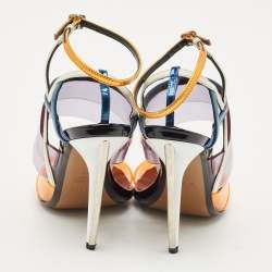 Fendi Multicolor PVC and Leather Iridia Sandals Size 36