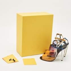 Fendi Multicolor PVC and Leather Iridia Sandals Size 36